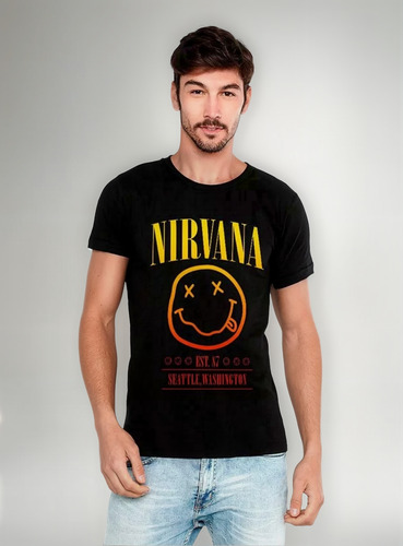 Playera Nirvana Toxic Hombre Algodón Manga Corta Redonda