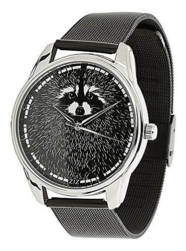 Reloj De Ra - Raccoon Stainless Steel Watch, Unisex Wrist Wa