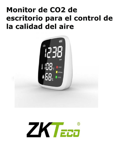 Imagen 4 de 9 de Monitor Detector De Calidad Del Aire Multifuncional Zkteco