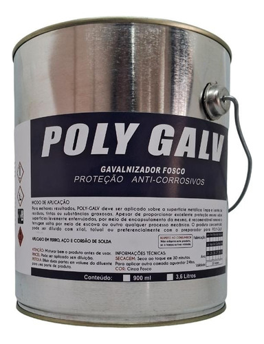 Poly Galv Fosco - Galvanizador A Frio - 3,6 Litros