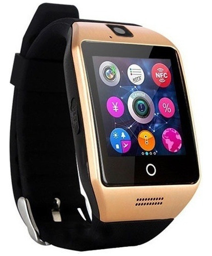 Nfc Bluetooth Smart Watch Hombres Q18 Con Cámara Facebook-or