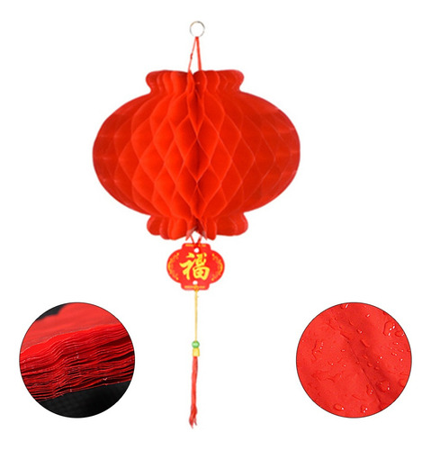 Yi 20 Farolillos Chinos De Papel Rojo, 10 Rojos