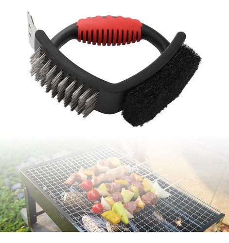 2 Cepillo De Limpieza De Parrilla De Doble Alambre De Acero