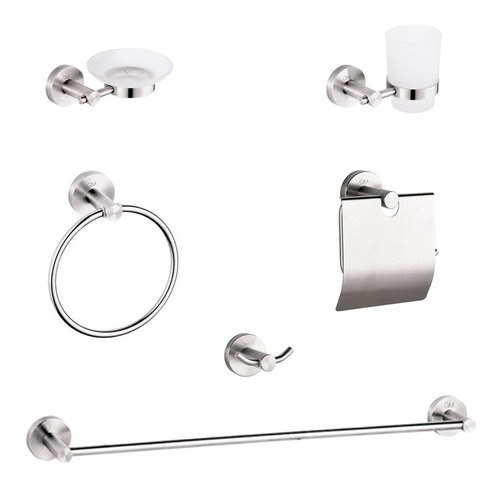 Set Accesorios Baño Quality Metal Qm Gtia 10 Años