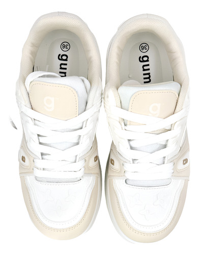 Zapatilla Mujer Blanco Beige Vestir Fiesta Magic Gummi