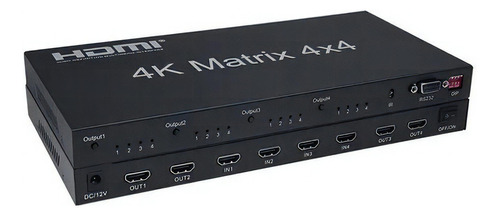 Matrix Hdmi 4k 4x4 Splitter Seletor 4k 4 Entradas 4 Saidas