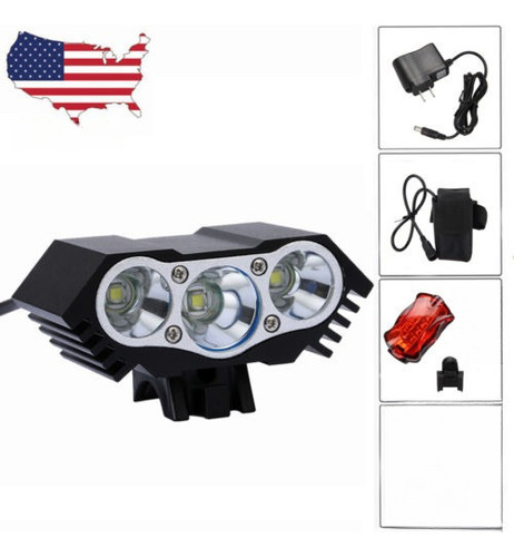 10000lm Recargable 3xxm L U2 Cabeza Led Frontal Bicicleta Bi