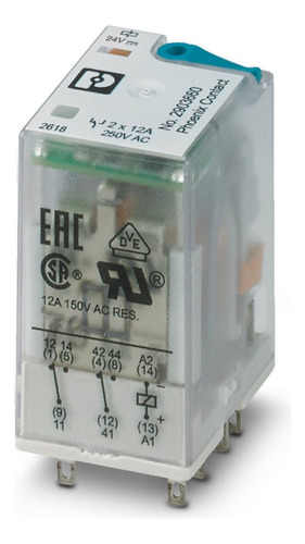 Relé 24dc 2inv 12a Rel-ir2/ldp- 24dc/2x21 Phoenix 2903660