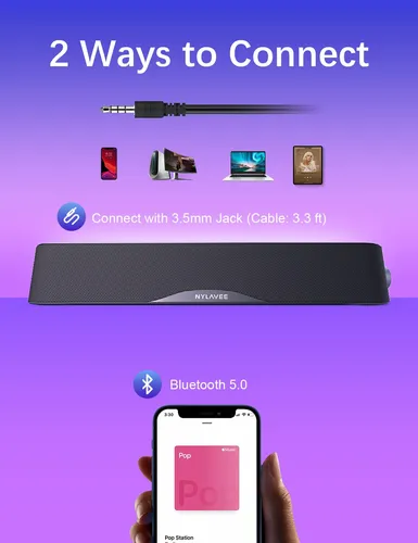 Altavoces Para Computadora Nylavee Hifi Sound Usb Bluetooth