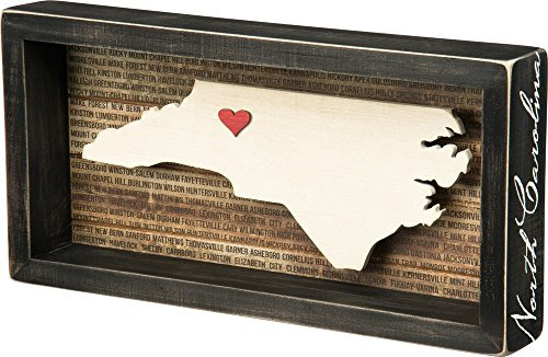 State Box Sign, Carolina Del Norte 12 X 6 