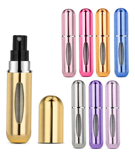 Imagen 1 de 8 de Mini Perfumero Portatil Recargable 5ml Ideal Viajes Colores