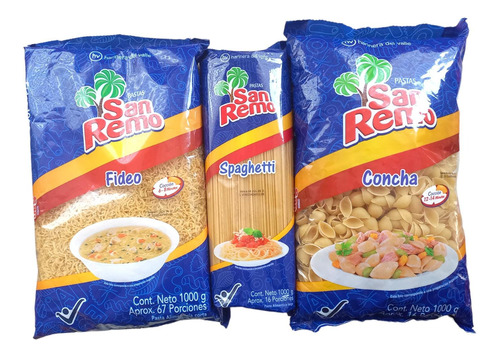 Pack De Pastas San Remo X 3 Und - g a $6