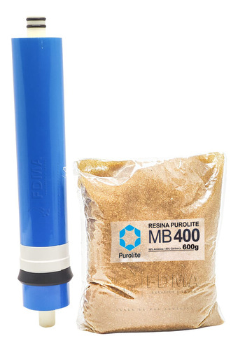 Combo Osmose Reversa Resina Purolite Mb400 + Membrana 100gpd