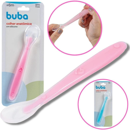 Colher De Silicone Macia Para Bebê Introdução Alimentar Buba