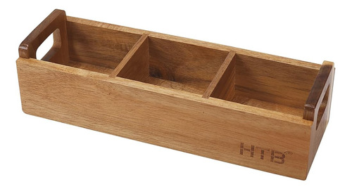 ~? Htb Pequeña Caja De Bolsita De Té De Madera, 3 Compartime