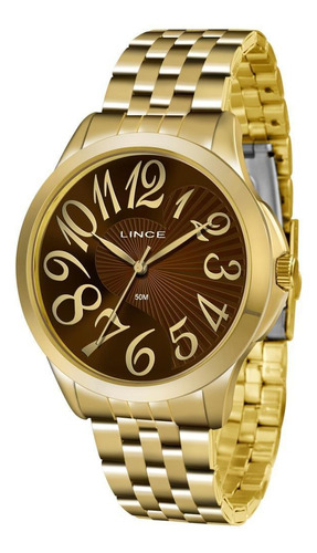 Relógio Lince Feminino Lrg609l N2kx Casual Dourado