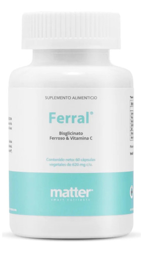 Bisglicinato Ferroso & Vitamina C Ferral Matter 60 Caps