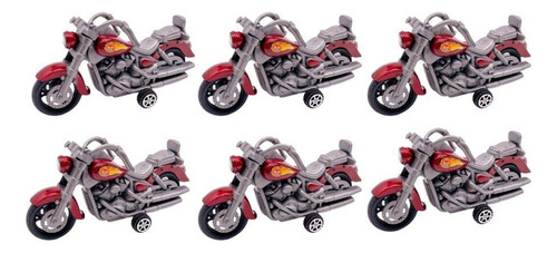Moto Vermelha Brinquedo Infantil Presentear Kit 6 Unidades