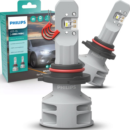 Par Kit Lâmpadas Led Philips Ultinon Hb3 / Hb4 +160% 12v 24v