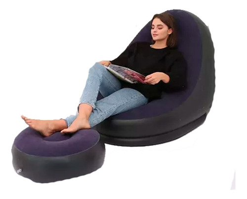 Sillón Inflable Impermeable Y Reposapiés 