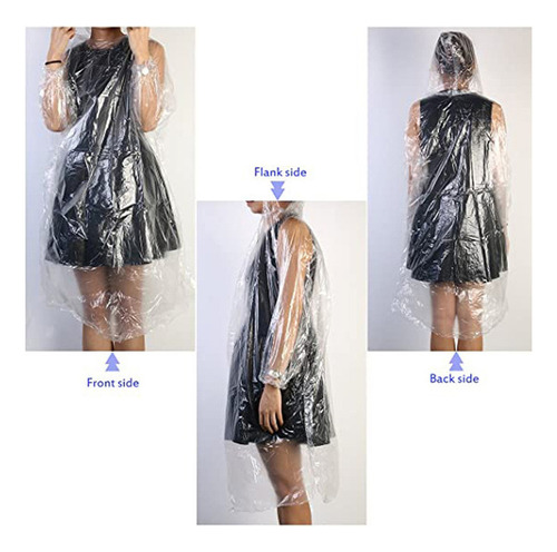 50 Ponchos De Lluvia Desechables Para Acampar Al Aire Libre