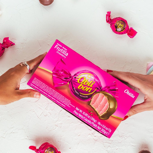 Caja Bombon Oblea Dulce De Frutilla Obli Bon Oblita