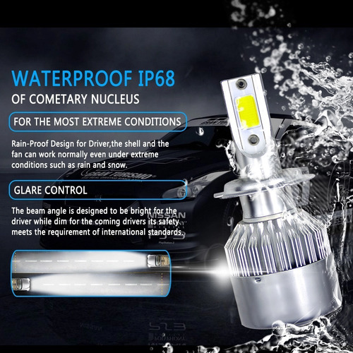 Imagen 6 de 10 de Ampolleta Auto Led Headlight H1 H3 H4 H7 H11 H13 9005/6 880