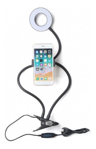Imagen 4 de 8 de Lámpara Escritorio Aro Luz Fotografia Led Selfie Tiktok 2en1