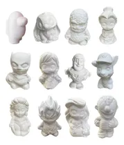 Comprar 25 Alcancias Yeso Para Regal Personajes Variados Sin Pintar 