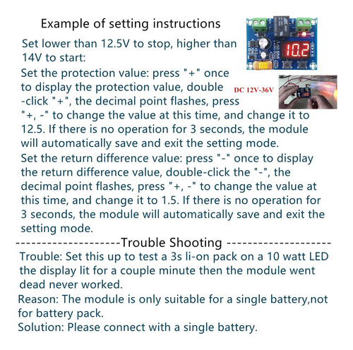 Módulo De Protección De Voltaje 12v-36v Dc