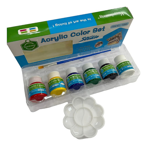 Set Pintura Acrilica Frasco 30ml Por 6 Unidades