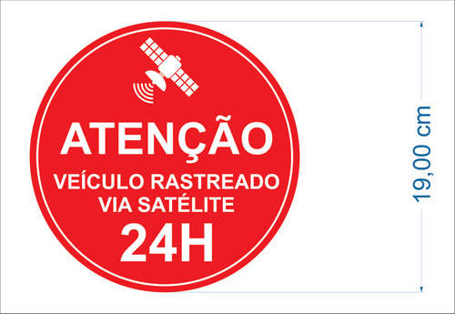 Cartela De Adesivo Veículo Rastreado Via Satélite 19x19cm