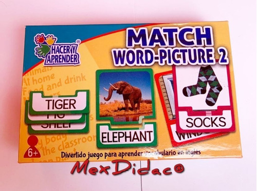 Match Word-picture 2 Ingles Con  56 Tarjetas Didácticas