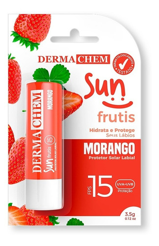 Protetor Labial Sun Frutis Fps 15 Morango Dermachem