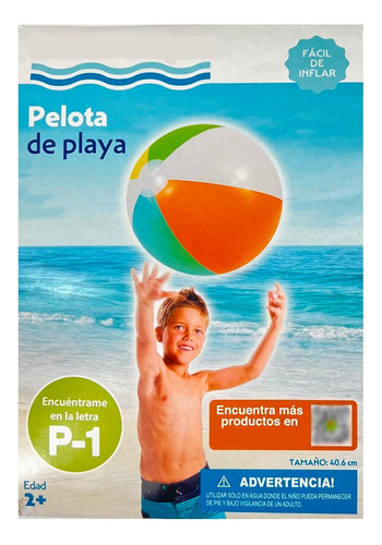 Pelota De Playa Alberca 41 Cm Para Niños Colores Naranja Arcoíris