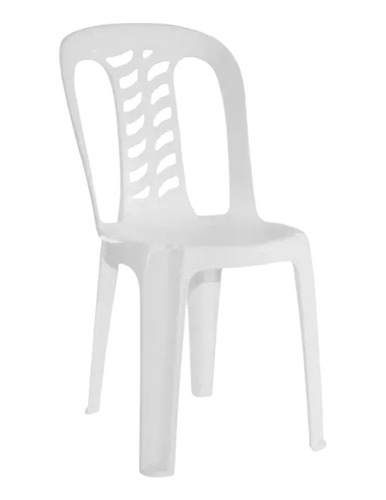 Silla De Plastico Reforzada Blanca Sin Posabrazo 120kg.