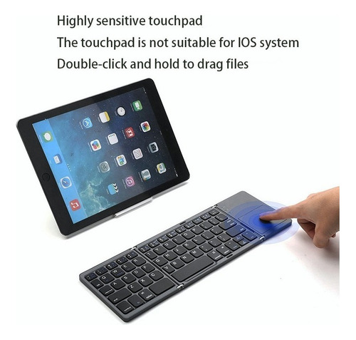 Mini Teclado Bluetooth Plegable Ultrafino Con Panel Táctil