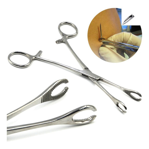 Imagen 4 de 6 de Kit Colocacion Piercing Completo 7 Pinza Perforación