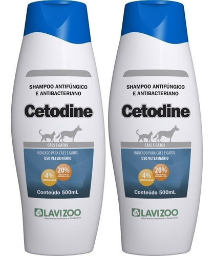 Cetodine Shampoo Antifúngico (cx. C/ 2 X 500 Ml) - Lavizoo