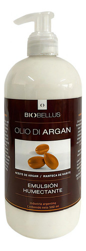  Biobellus Olio De Argán Emulsión Humectante Corporal 500ml Fragancia Delicada Tipo de envase Botella