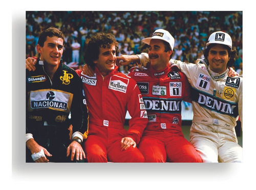 Imagem 1 de 4 de Quadro Foto, Ayrton Senna E Pilotos, A4
