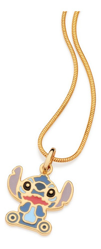 Colar Rommanel Stitch Banhado A Ouro Com Pingente Cor Dourado