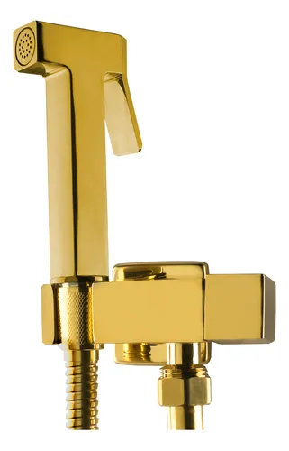 Ducha Higiênica Banheiro Quadrada Aço Inox Luxo Dourado Gold