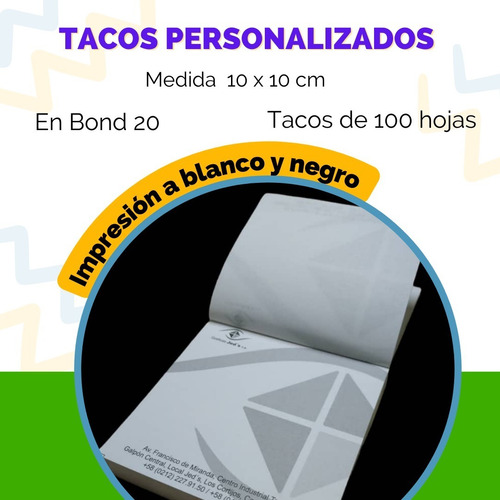 Tacos Personalizados Pack De 8 Talonarios