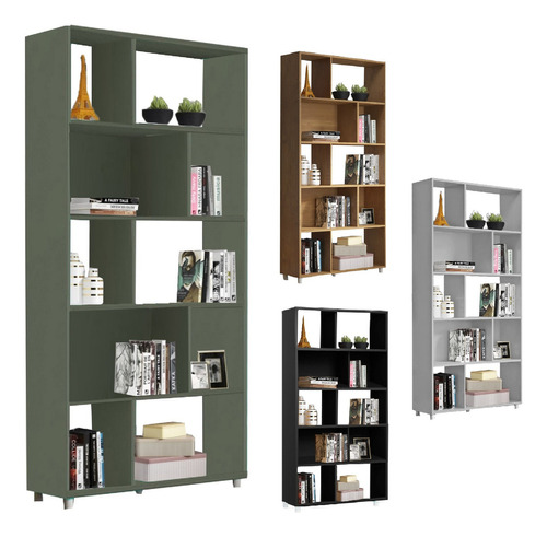 Mueble Estanteria Biblioteca Living Escritorio Oficina LG Color Jade