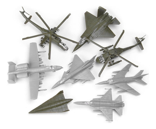8x 4d Fighter Diy Ensamblado Avión Modelo De Pantalla