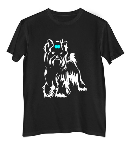 Remera Hombre Color Perro Yorkshire Vector M1