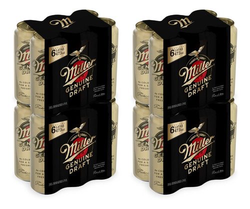 Imagen 2 de 9 de Cerveza Miller Genuine Draft Lata 473ml Pack X24 La Barra