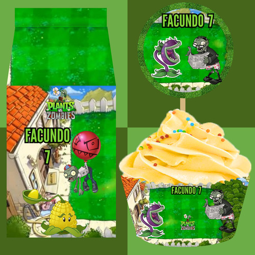 Kit Imprimible Cumpleaños Candy Bar Plants Vs Zombies Pvz