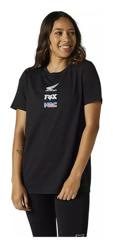 Polera Lifestyle Mujer Honda Wing Negro Fox